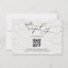 Winter Snowflake Hochzeit einfache QR RSVP Karte