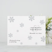 Winter-Snowflake-Hochzeitsprogramm (Stehend Vorderseite)