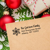 Winter Snowflake Holiday Return Address Permastempel