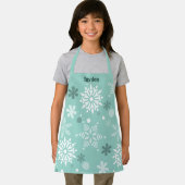 Winter Snowflake Kristallwein Weihnachten Türkis B Schürze (Insitu)