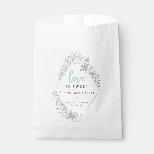 Winter Snowflake Liebe ist Sweet Favorit Bag Geschenktütchen (Vorderseite)