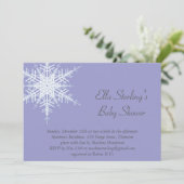 Winter Snowflake Lilac Baby Dusche Einladung (Stehend Vorderseite)