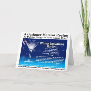 WINTER SNOWFLAKE MARTINI REZIPE GREETKARTE FEIERTAGSKARTE