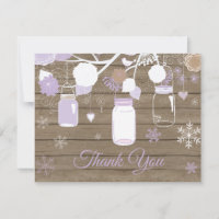 Winter Snowflake Mason Jar Lila Danke Karte