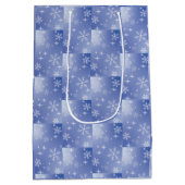 Winter Snowflake Mittlere Geschenktasche Mittlere Geschenktüte (Rückseite)