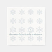Winter Snowflake Monogram Weihnachtsbuch Napkins Serviette (Vorderseite)