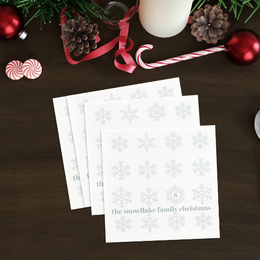 Winter Snowflake Monogram Weihnachtsbuch Napkins Serviette