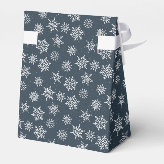 Winter Snowflake Navy Blue Holiday Gruß Geschenkschachtel (Rückseite)