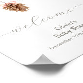 Winter Snowflake Pine cone Baby Shower Welcome Poster (Ecke)