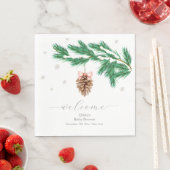Winter Snowflake Pine cone Baby Shower Welcome Serviette (Beispiel)