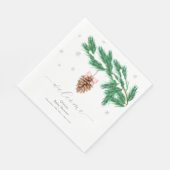 Winter Snowflake Pine cone Baby Shower Welcome Serviette (Ecke)