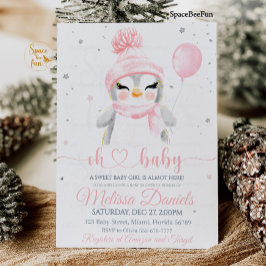 Winter Snowflake Pinguin Einladung Baby Dusche