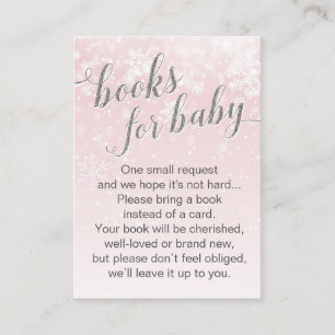 Winter Snowflake Pink Babydusche Buchungsanfrage Begleitkarte