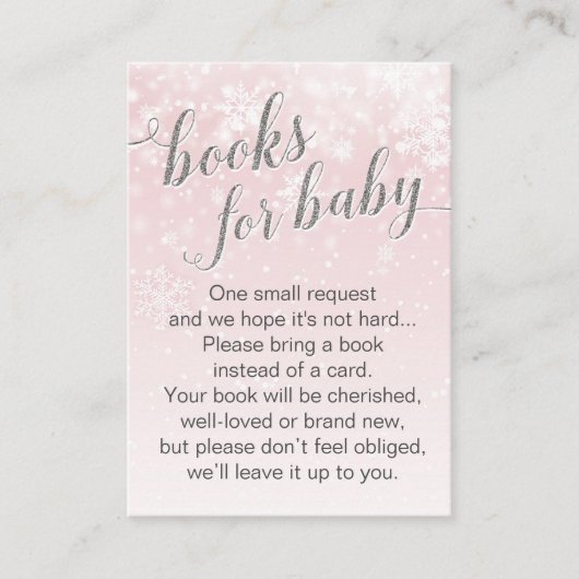 Winter Snowflake Pink Babydusche Buchungsanfrage Begleitkarte (Vorderseite)