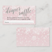 Winter Snowflake Pink Babydusche Windelwanne Raffe Begleitkarte (Vorne/Hinten)