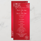 Winter Snowflake Red 2 Wedding Programm (Vorne/Hinten)