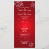 Winter Snowflake Red Wedding Programm (Vorderseite)