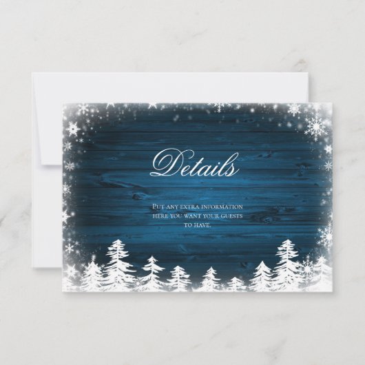 Winter Snowflake Rustikale Details Karte einfügen (Vorderseite)