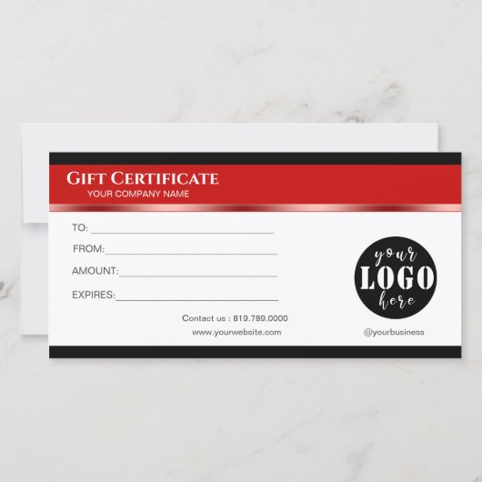 Winter Snowflake Satin Ribbon Red Geschenkgutschei (Rückseite)