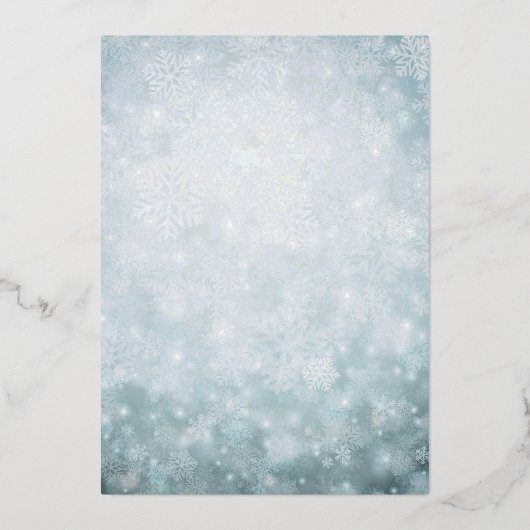 Winter Snowflake Silver Blue Quinceanera Frische P Folieneinladung (Rückseite)