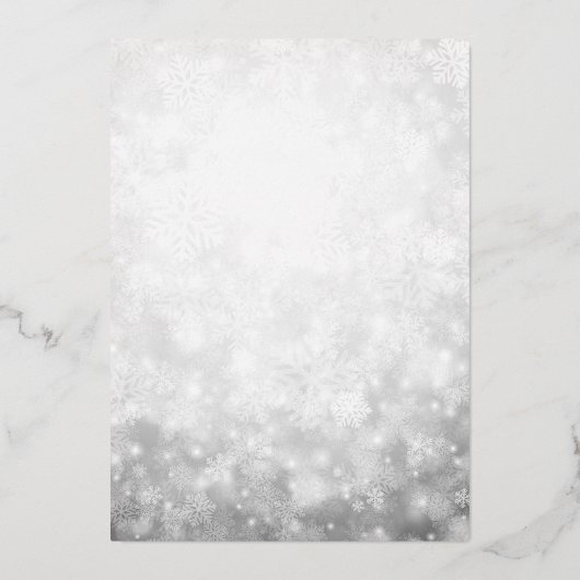 Winter Snowflake Silver Quinceanera Folieneinladung (Rückseite)