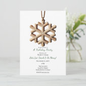 Winter Snowflake Skandinavien Minimaler Urlaub Einladung (Stehend Vorderseite)