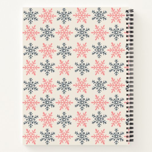 Winter Snowflake Spiral Notebook Notizblock (Rückseite)