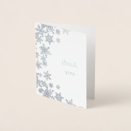 Winter Snowflake Swirt Danke Foil Card Folienkarte