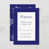 Winter Snowflake UAWG indigo RSVP Karte (Vorne/Hinten)