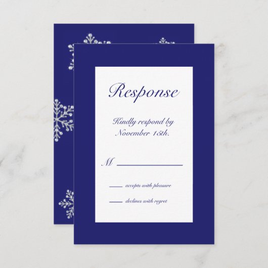 Winter Snowflake UAWG indigo RSVP Karte (Vorne/Hinten)