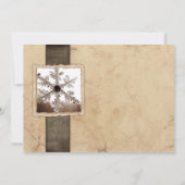 Winter Snowflake Vintage Hochzeit Einladungen (Rückseite)