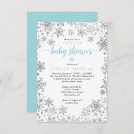 Winter Snowflake Virtual Baby Dusche Einladung
