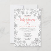 Winter Snowflake Virtual Baby Dusche Einladung (Vorderseite)