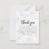 Winter Snowflake Wedding Danke Mitteilungskarte (Rückseite)