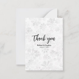 Winter Snowflake Wedding Danke Mitteilungskarte