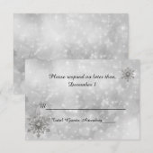Winter Snowflake Wedding RSVP Card Karte (Vorne/Hinten)