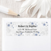 Winter Snowflake Wedding Rücksendeadresse Label (Insitu)