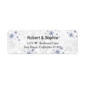 Winter Snowflake Wedding Rücksendeadresse Label (Vorne)