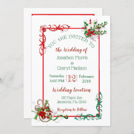 Winter Snowflake Weihnachten Einladungen Hochzeit