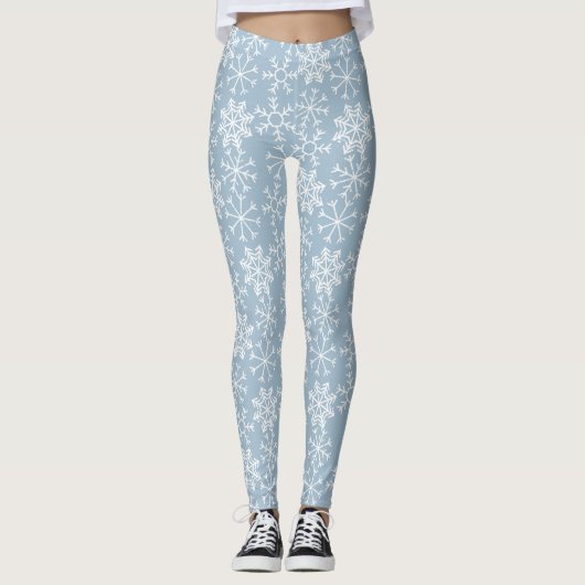 Winter SNOWFLAKEN nahtlose Muster + Ihre Ideen Leggings (Vorderseite)