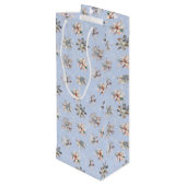 Winter Snowflakes and Sparkles Gift Bag Geschenktüte Für Weinflaschen (Rückseite Schrägansicht)