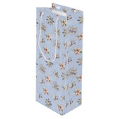 Winter Snowflakes and Sparkles Gift Bag Geschenktüte Für Weinflaschen (Vorderseite Schrägansicht)