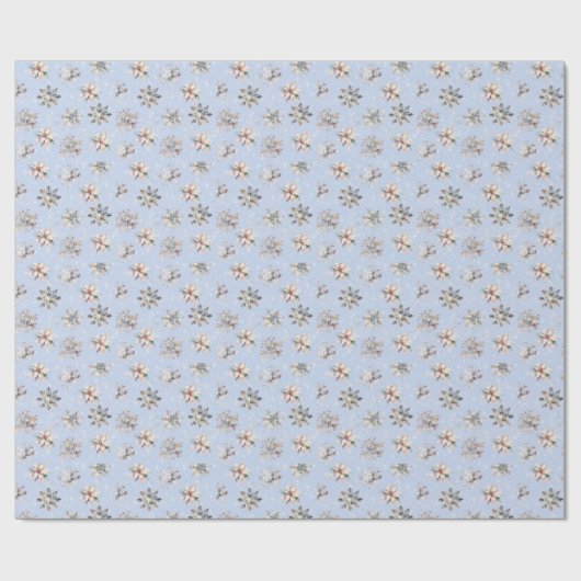Winter Snowflakes and Sparkles Wrapping Paper Geschenkpapier (Flach)