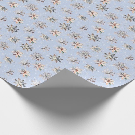 Winter Snowflakes and Sparkles Wrapping Paper Geschenkpapier (Ecke)