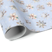 Winter Snowflakes and Sparkles Wrapping Paper Geschenkpapier (Rolleneckpunkt)