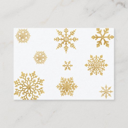 Winter Snowflakes Baby Duschdusche Windelwanne Raf Begleitkarte (Rückseite)