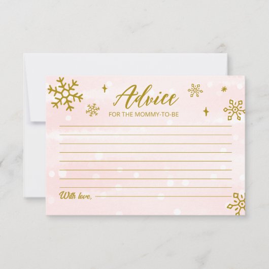 Winter Snowflakes Baby Girl Duschberatung Karten (Vorderseite)