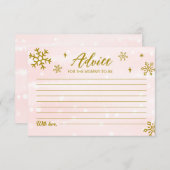 Winter Snowflakes Baby Girl Duschberatung Karten (Vorne/Hinten)