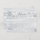 Winter Snowflakes Baby Gray Duschberatung Karten (Vorne/Hinten)