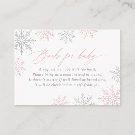 Winter Snowflakes Baby Showbücher für Baby Begleitkarte (Vorderseite)